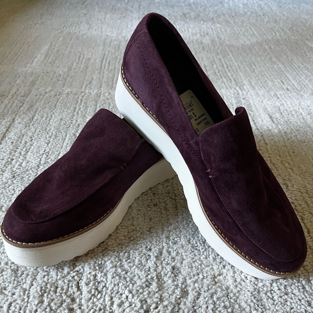 Vince Plum Suede Loafers sz 8.5